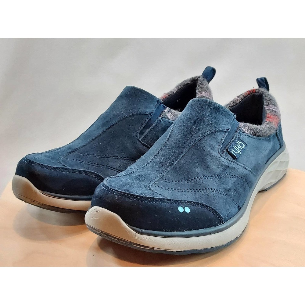 Ryka Terrie Blue Sued Slip On Womens Shoes Size 9
